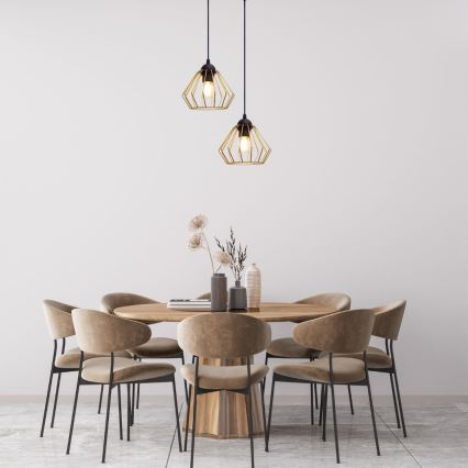 Lustra ar auklu CEED GOLD 2xE27/60W/230V d. 28 cm melna/zelta
