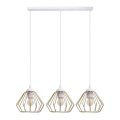 Lustra ar auklu CEED GOLD 3xE27/60W/230V balta/zelta