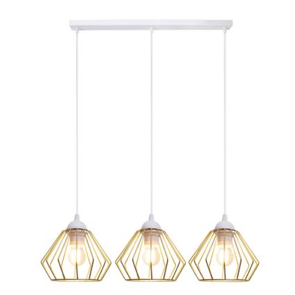 Lustra ar auklu CEED GOLD 3xE27/60W/230V balta/zelta