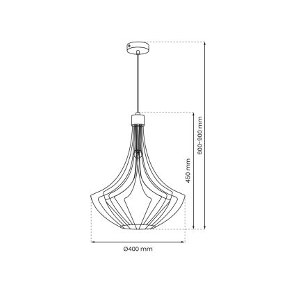 Lustra ar auklu CESTA 1xE27/60W/230V melna