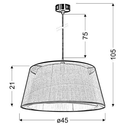 Lustra ar auklu CHARLIE 1xE27/60W/230V bēša