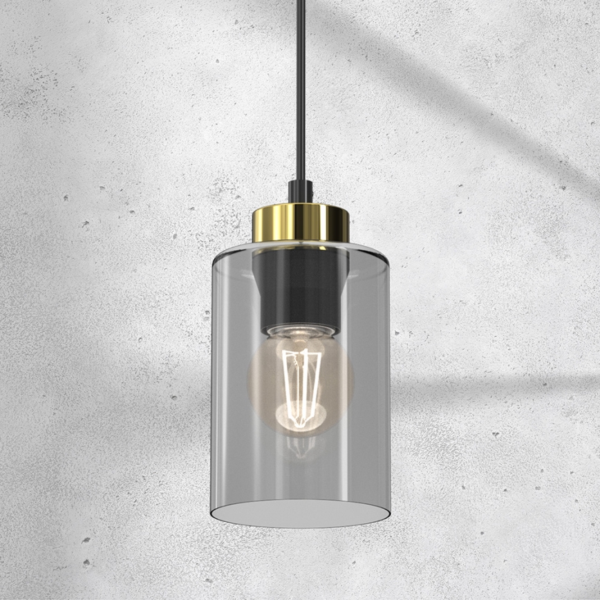 Lustra ar auklu CHIC 1xE27/60W/230V melna/pelēka