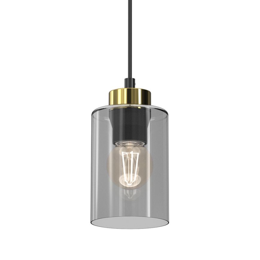 Lustra ar auklu CHIC 1xE27/60W/230V melna/pelēka