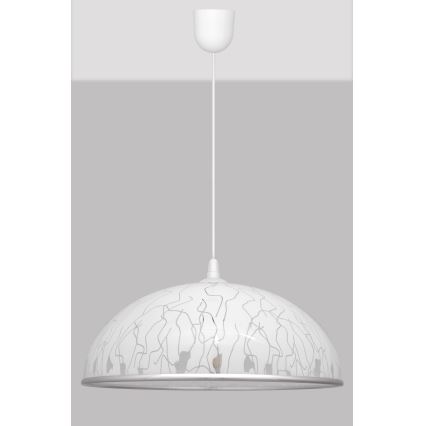 Lustra ar auklu CIRCLE 1xE27/15W/230V balts