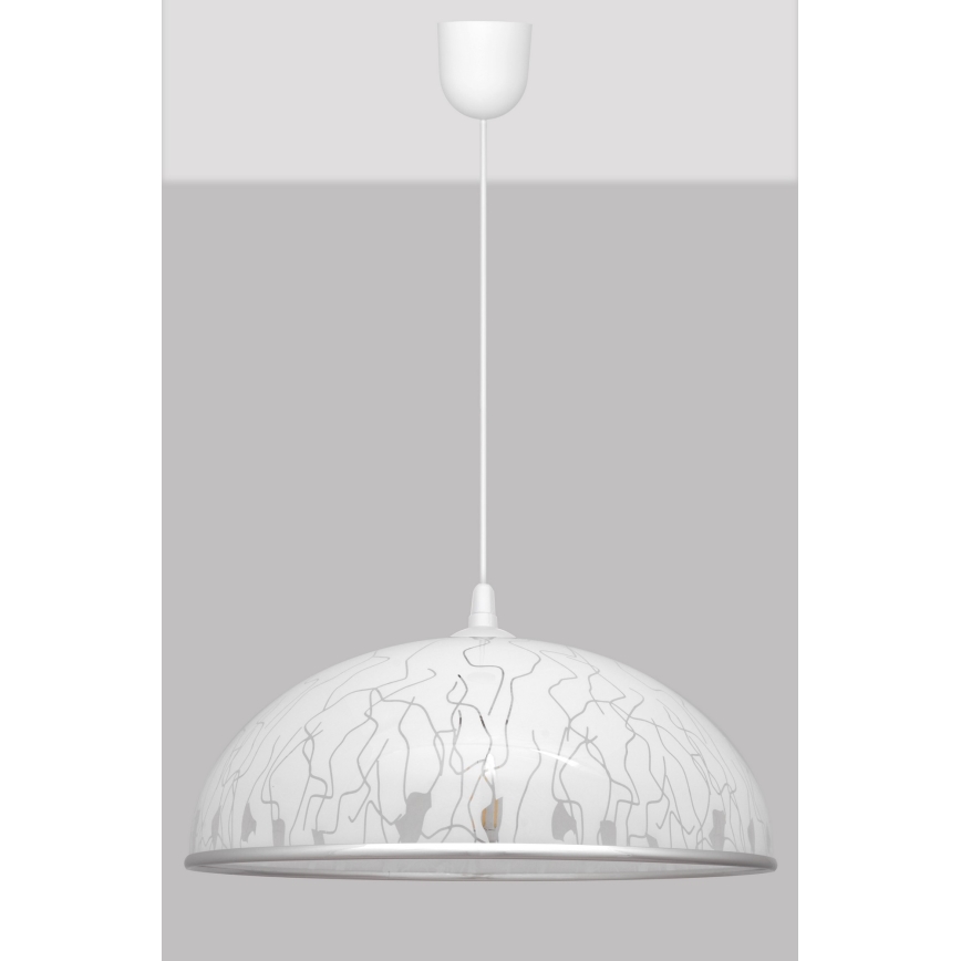 Lustra ar auklu CIRCLE 1xE27/15W/230V balts