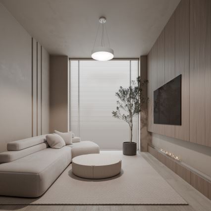 Lustra ar auklu CLEO 3xE27/24W/230V d. 40 cm balta