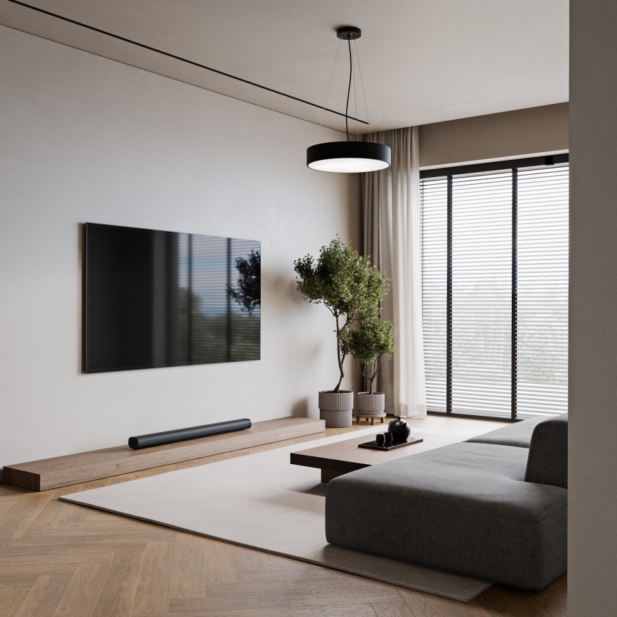 Lustra ar auklu CLEO 3xE27/24W/230V d. 40 cm melna