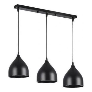 Lustra ar auklu COMO 3xE27/60W/230V melna