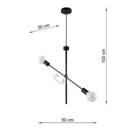 Lustra ar auklu CONCEPT 2xE27/60W/230V