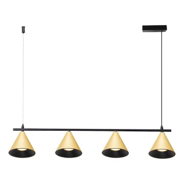 Lustra ar auklu CONE 4xGU10/10W/230V zelta/melna