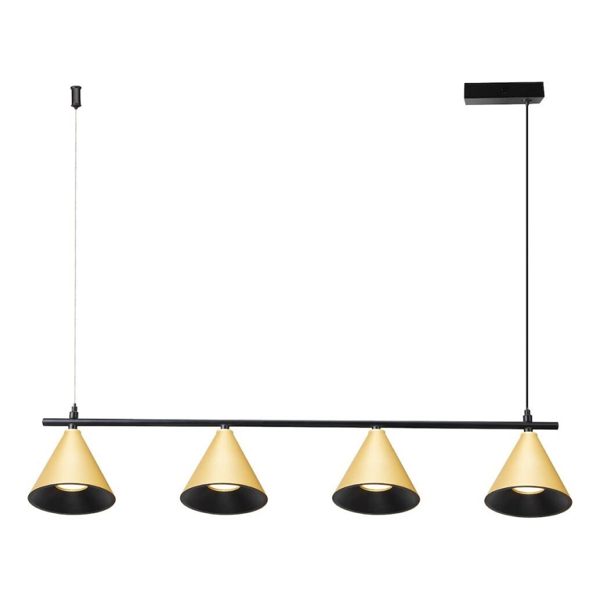 Lustra ar auklu CONE 4xGU10/10W/230V zelta/melna
