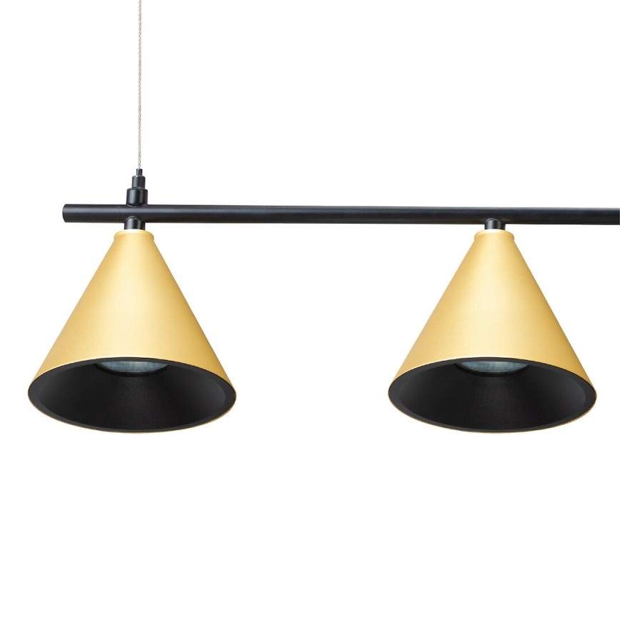 Lustra ar auklu CONE 4xGU10/10W/230V zelta/melna