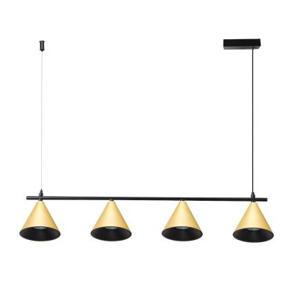 Lustra ar auklu CONE 4xGU10/10W/230V zelta/melna