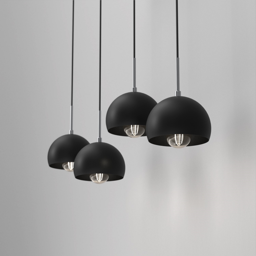 Lustra ar auklu COOL 4xE27/60W/230V melna