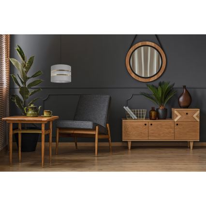 Lustra ar auklu CORAL 1xE27/60W/230V d. 20 cm pelēka