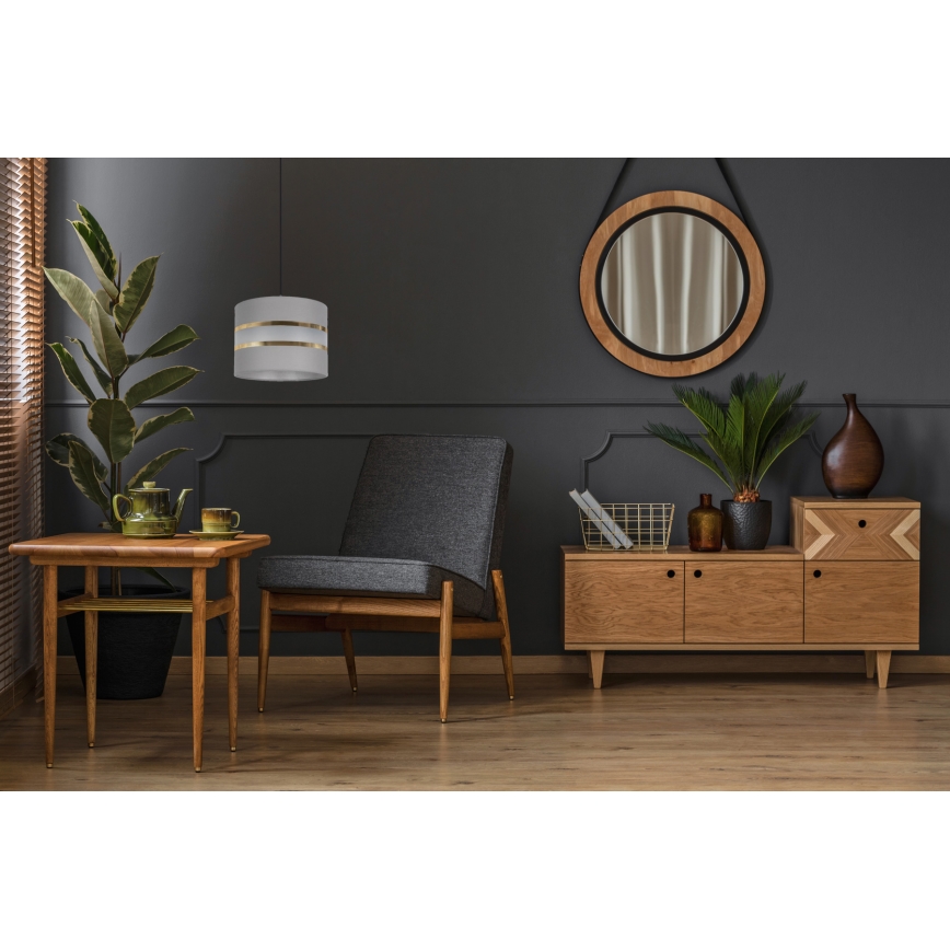 Lustra ar auklu CORAL 1xE27/60W/230V d. 20 cm pelēka