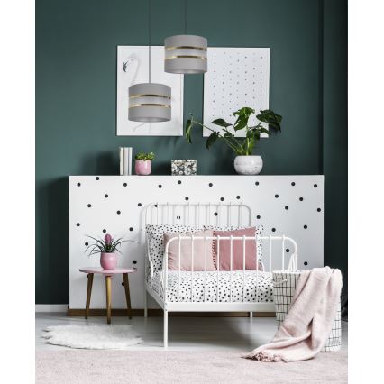 Lustra ar auklu CORAL 1xE27/60W/230V d. 20 cm pelēka