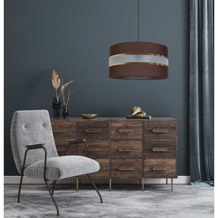 Lustra ar auklu CORAL 1xE27/60W/230V d. 40 cm brūna
