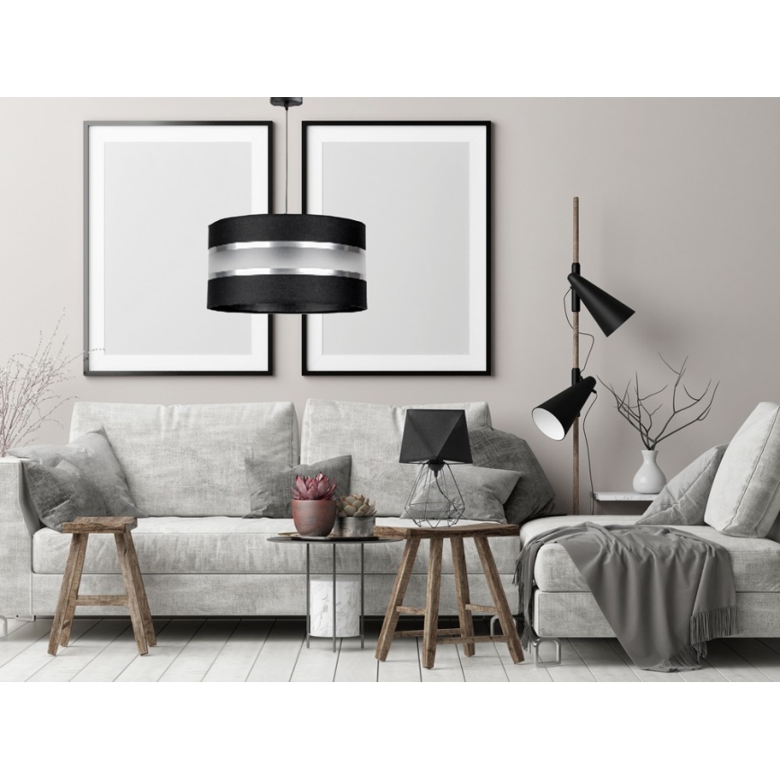 Lustra ar auklu CORAL 1xE27/60W/230V melns