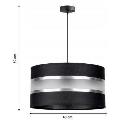 Lustra ar auklu CORAL 1xE27/60W/230V melns