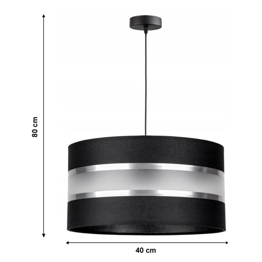 Lustra ar auklu CORAL 1xE27/60W/230V melns