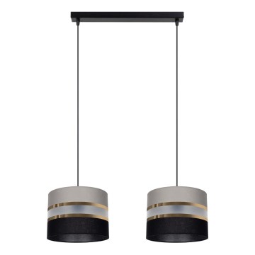 Lustra ar auklu CORAL 2xE27/60W/230V melna/pelēka