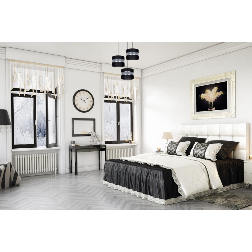 Lustra ar auklu CORAL 3xE27/60W/230V melna/matēts hroms d. 45 cm