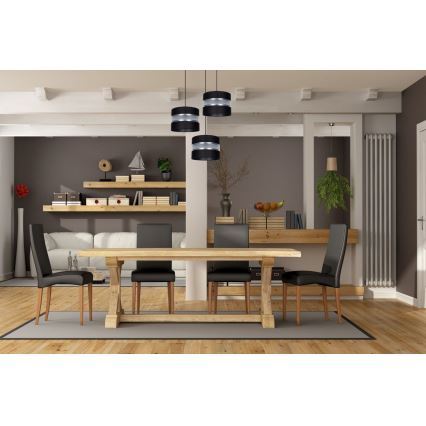 Lustra ar auklu CORAL 3xE27/60W/230V melna/matēts hroms d. 45 cm