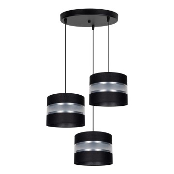Lustra ar auklu CORAL 3xE27/60W/230V melna/matēts hroms d. 45 cm