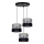 Lustra ar auklu CORAL 3xE27/60W/230V melna/pelēka/matēts hroms d. 45 cm