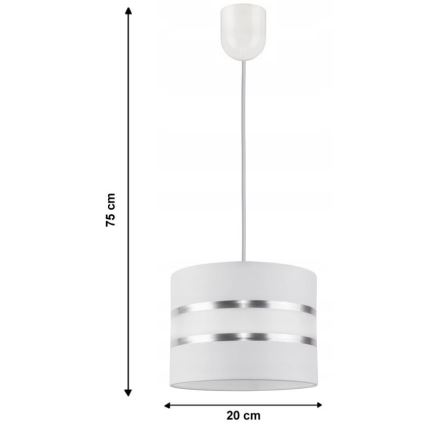 Lustra ar auklu CORAL S 1xE27/60W/230V balts