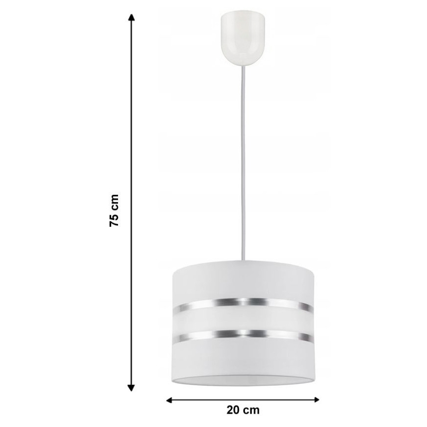 Lustra ar auklu CORAL S 1xE27/60W/230V balts