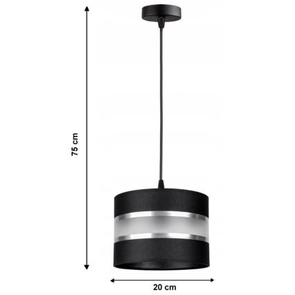 Lustra ar auklu CORAL S 1xE27/60W/230V melns