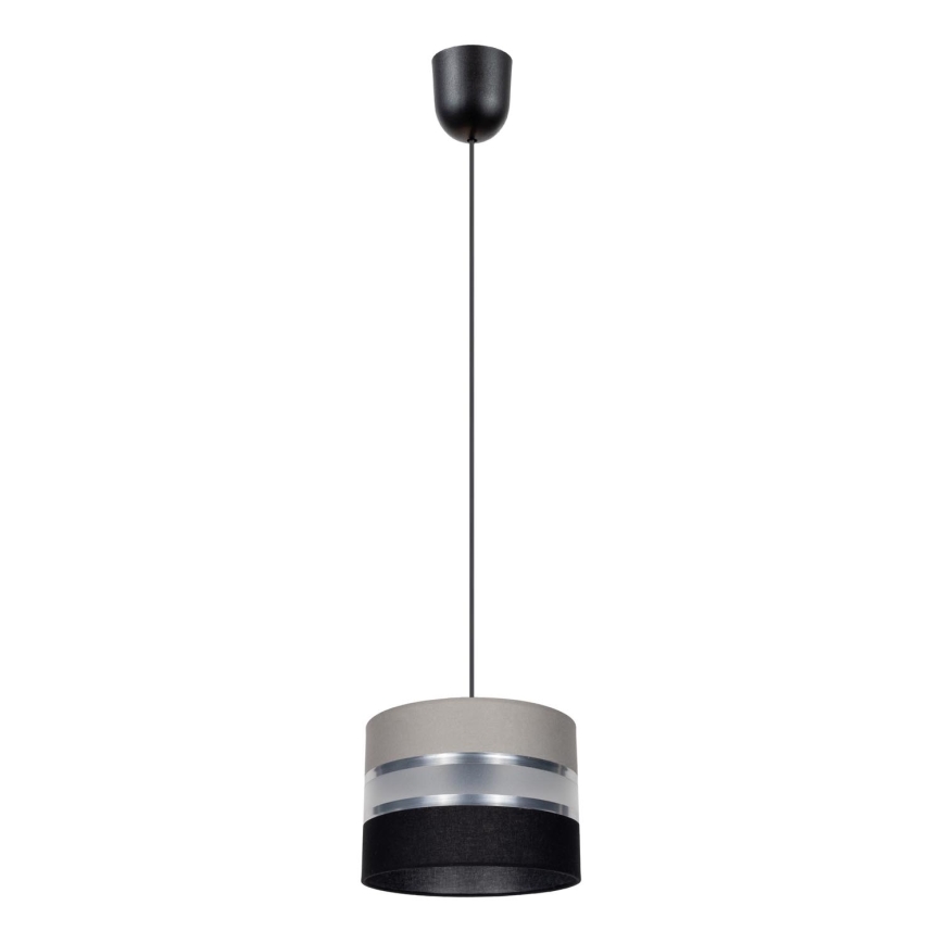 Lustra ar auklu CORAL S 1xE27/60W/230V melns un pelēks