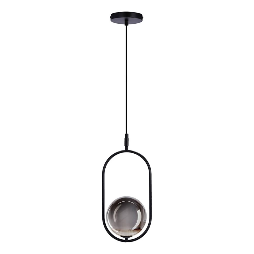Lustra ar auklu CORDEL 1xG9/28W/230V melna/dūmakains melna