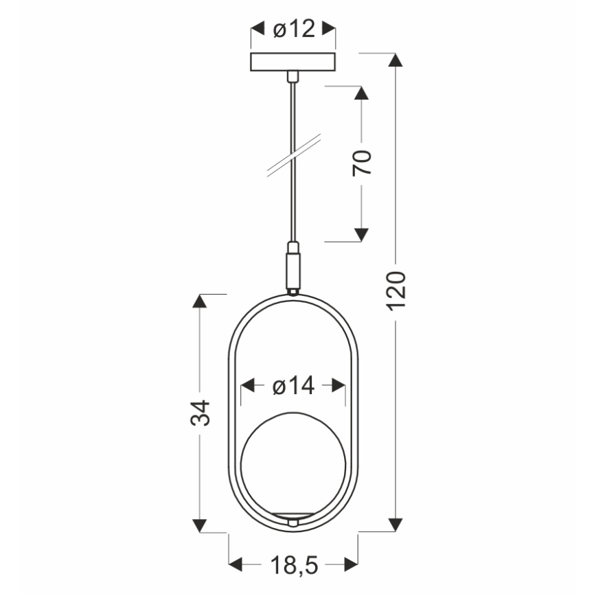 Lustra ar auklu CORDEL 1xG9/28W/230V melna/dūmakains melna