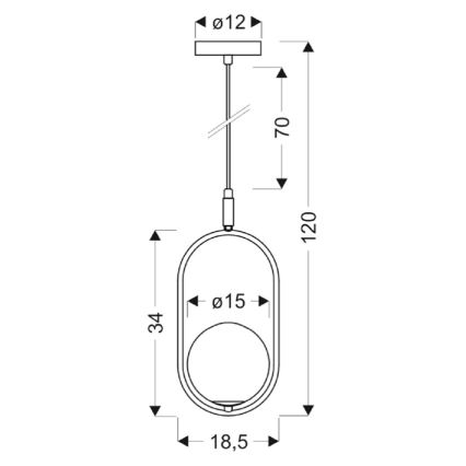 Lustra ar auklu CORDEL 1xG9/28W/230V spīdīgi hromēts