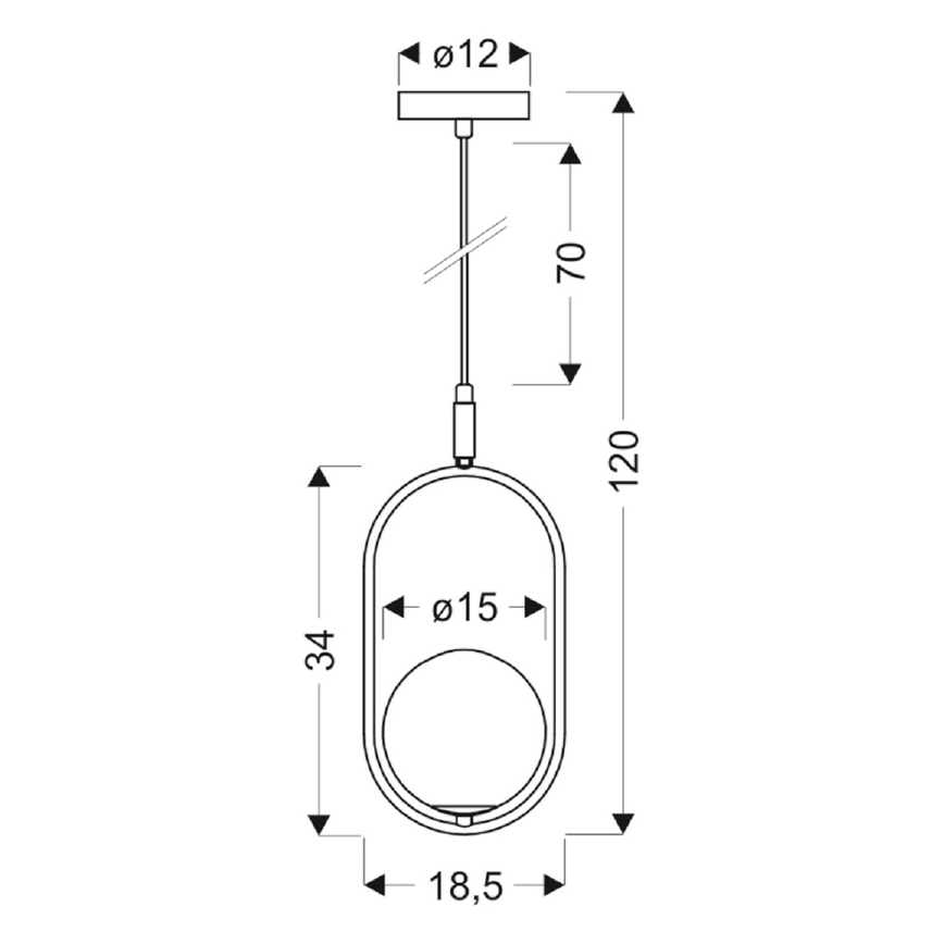 Lustra ar auklu CORDEL 1xG9/28W/230V spīdīgi hromēts