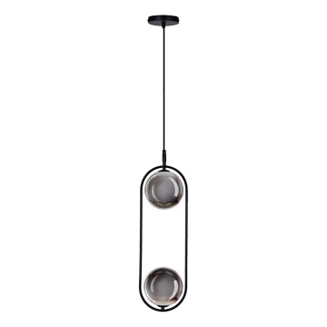 Lustra ar auklu CORDEL 2xG9/28W/230V melna/dūmakains melna