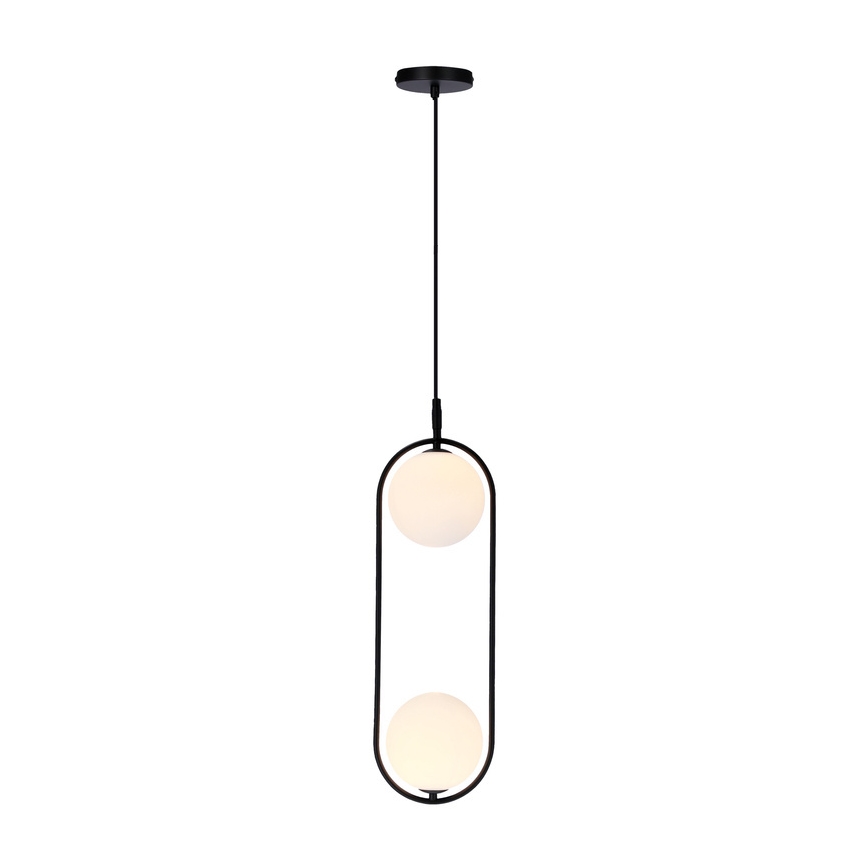 Lustra ar auklu CORDEL 2xG9/28W/230V melna