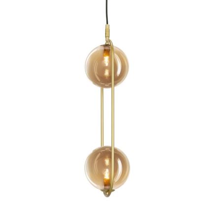 Lustra ar auklu CORDEL 2xG9/28W/230V misiņš/dūmakains bēša