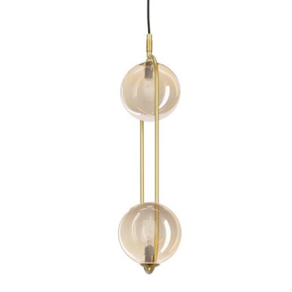 Lustra ar auklu CORDEL 2xG9/28W/230V misiņš/dūmakains bēša