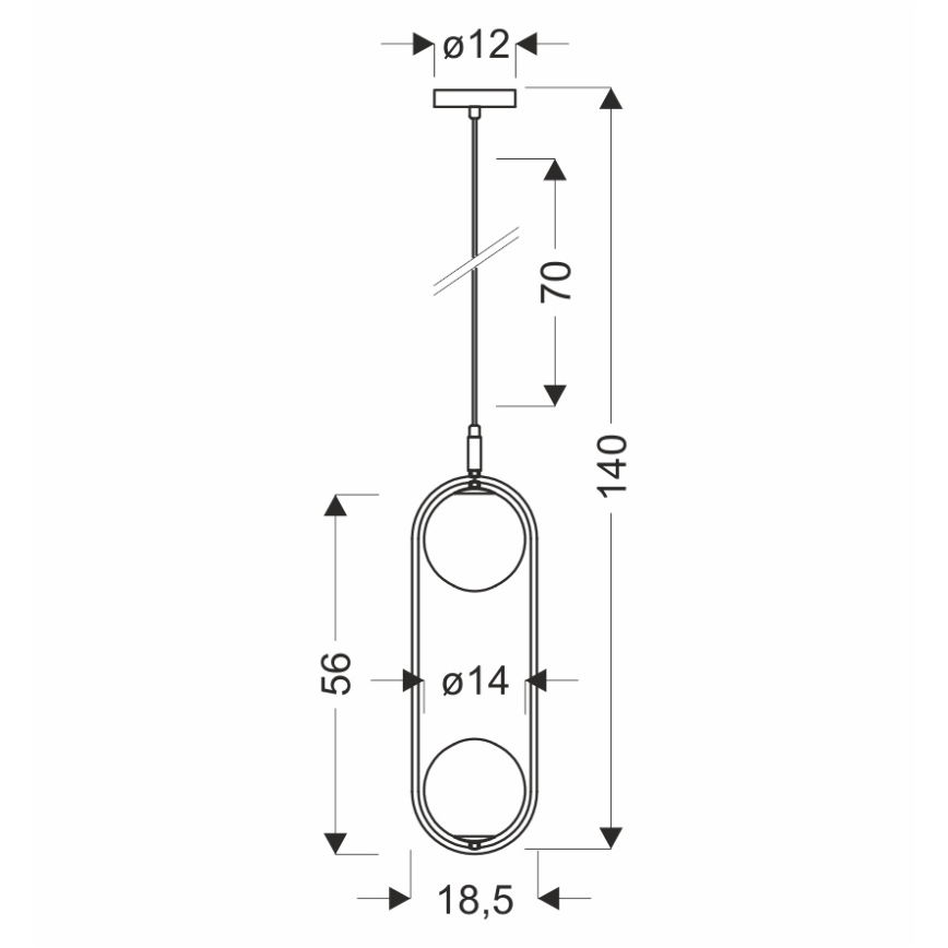 Lustra ar auklu CORDEL 2xG9/28W/230V misiņš/dūmakains bēša