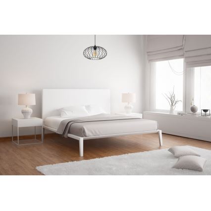 Lustra ar auklu CORRINI 1xE27/60W/230V d. 34 cm melna/caurspīdīga