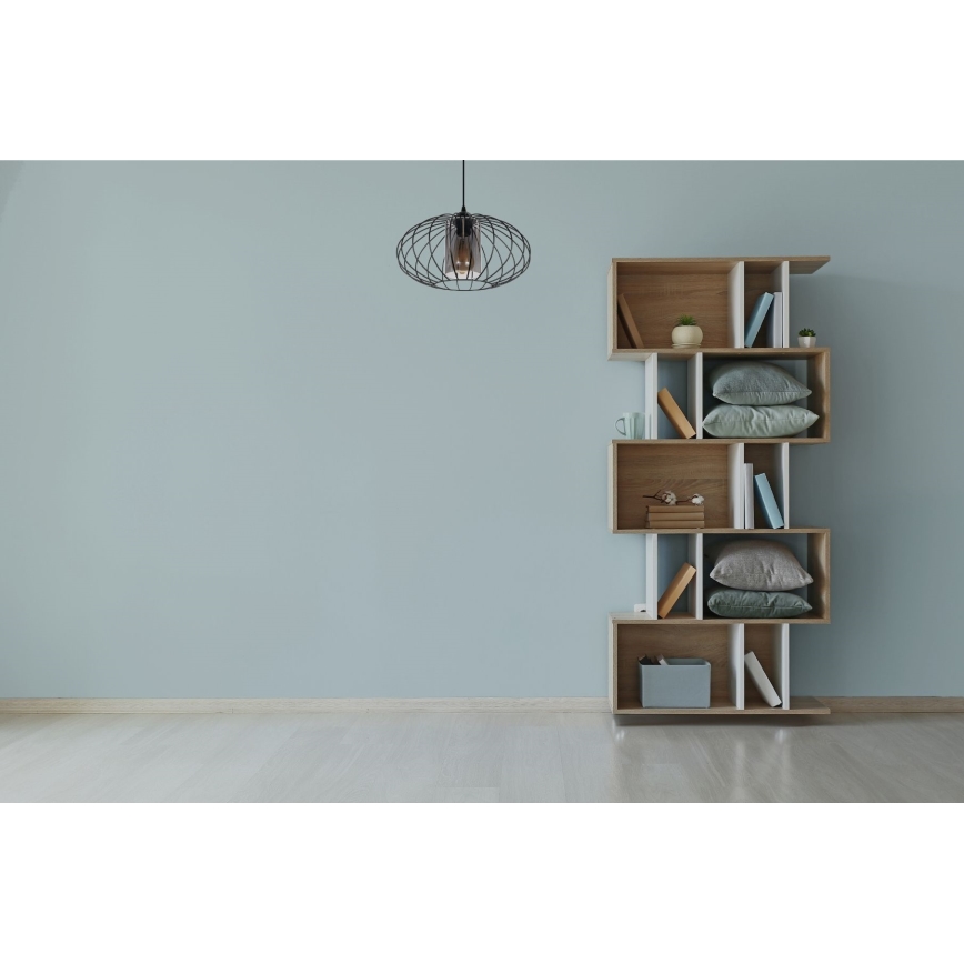 Lustra ar auklu CORRINI 1xE27/60W/230V d. 34 cm melna/pelēka