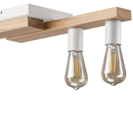 Lustra ar auklu CORTINA 4xE27/15W/230V balta/ozols