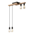 Lustra ar auklu CORTINA 4xE27/15W/230V melna/ozols