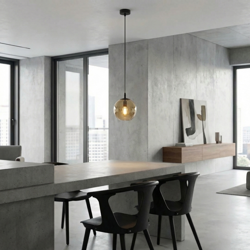 Lustra ar auklu COSMO 1xE14/10W/230V d. 14 cm melna/bēša