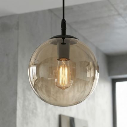 Lustra ar auklu COSMO 1xE14/10W/230V d. 14 cm melna/bēša