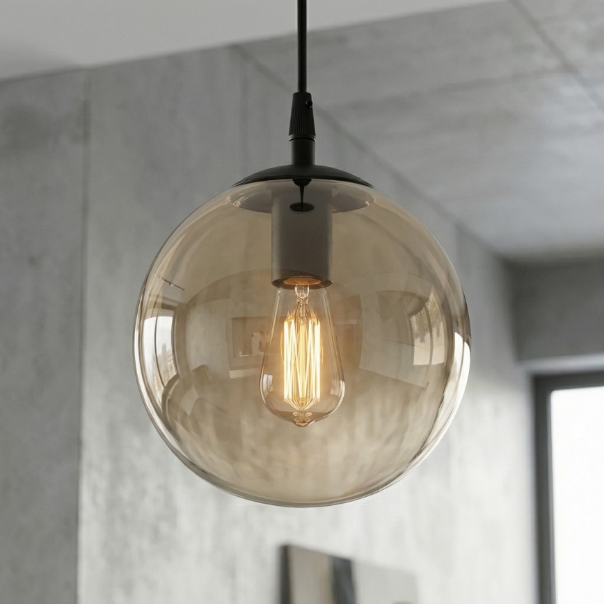 Lustra ar auklu COSMO 1xE14/10W/230V d. 14 cm melna/bēša